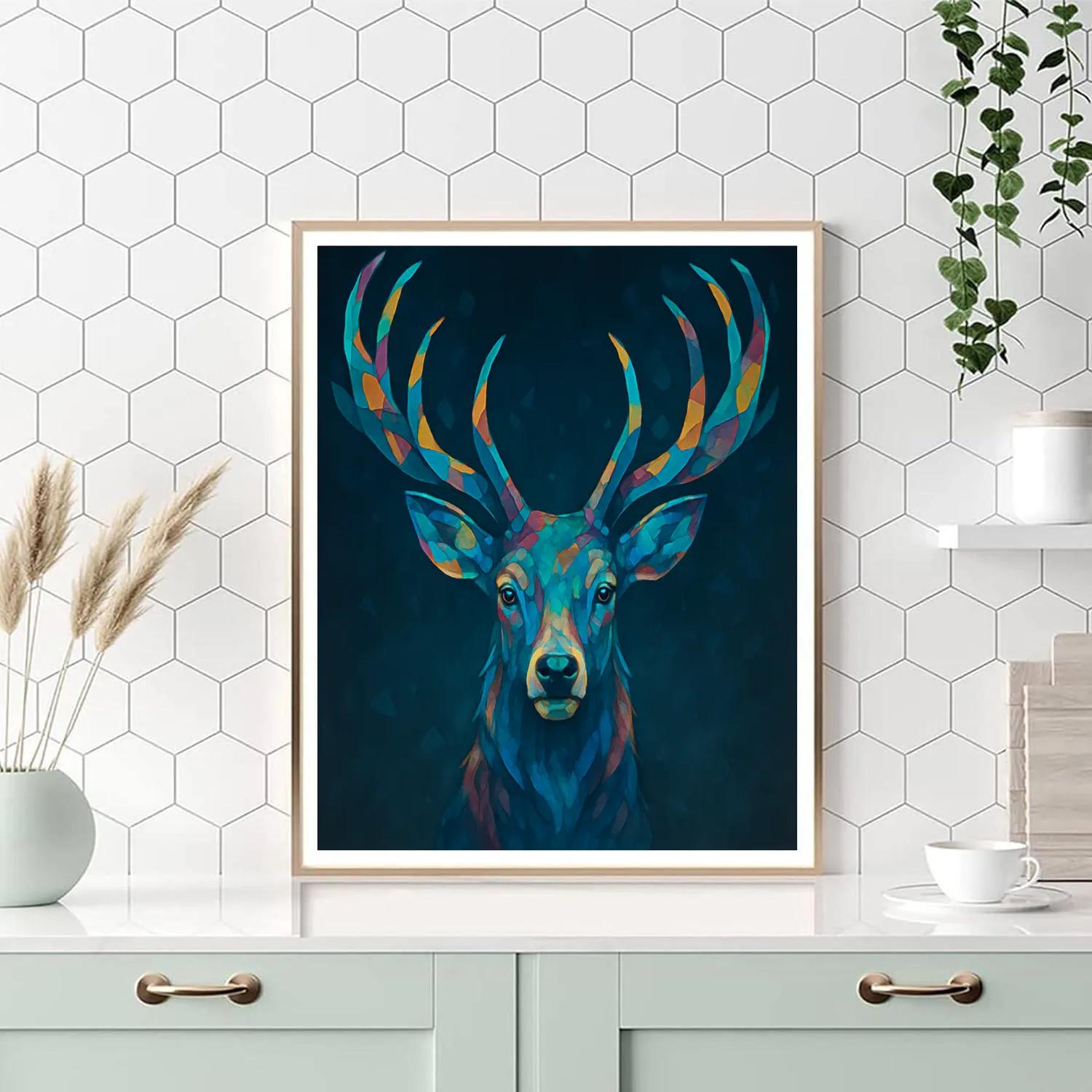 Kaleidoscope Antler Stag Painting by numbers kit