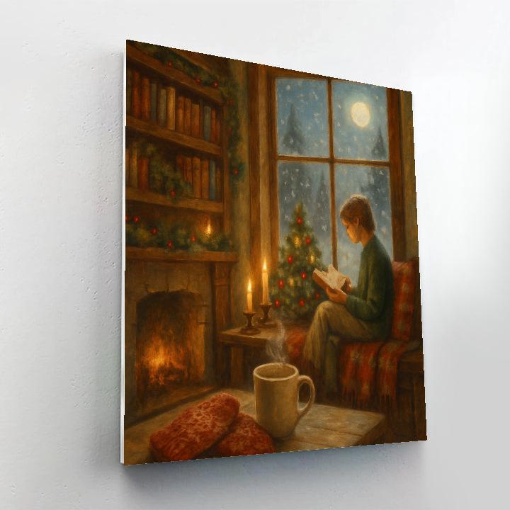 Winter Library Reading Nook Window paint by color