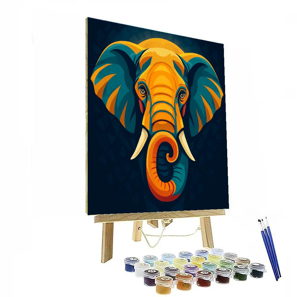 Saffron Prism Elephant Gaze painting number kit