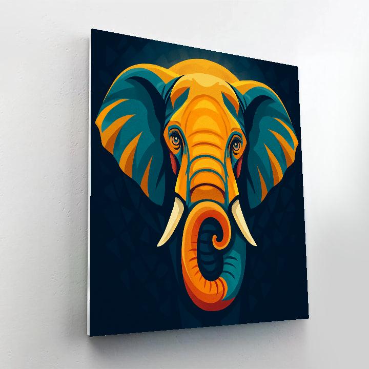 Saffron Prism Elephant Gaze painting number kit