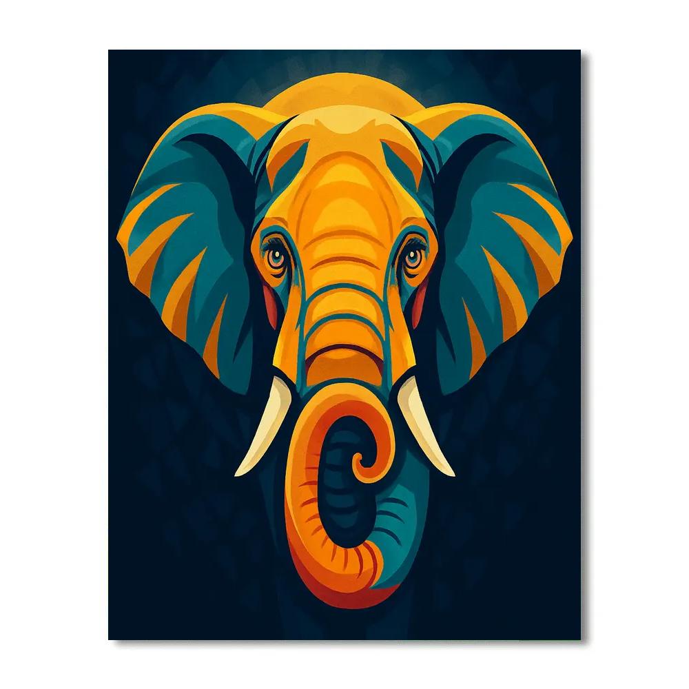 Saffron Prism Elephant Gaze painting number kit