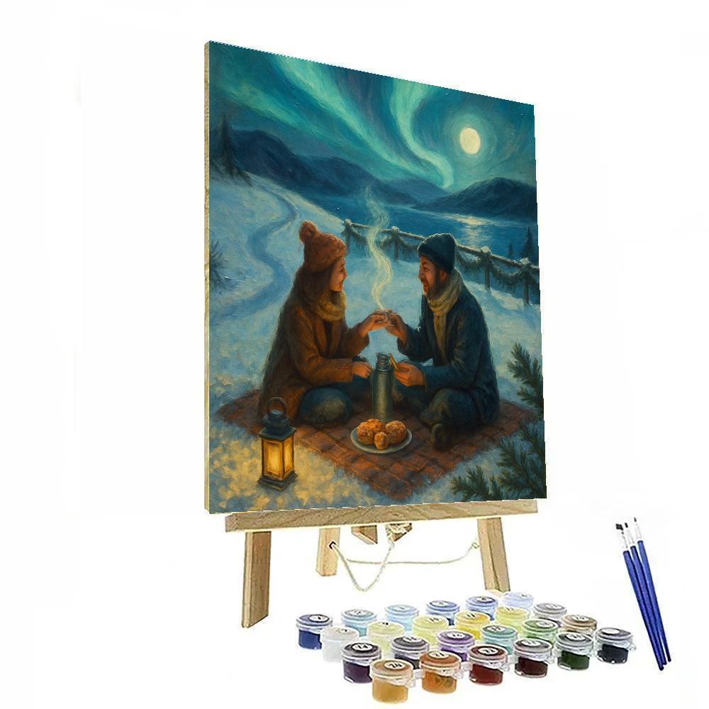 Aurora Picnic At Snowy Lookout painting number kit