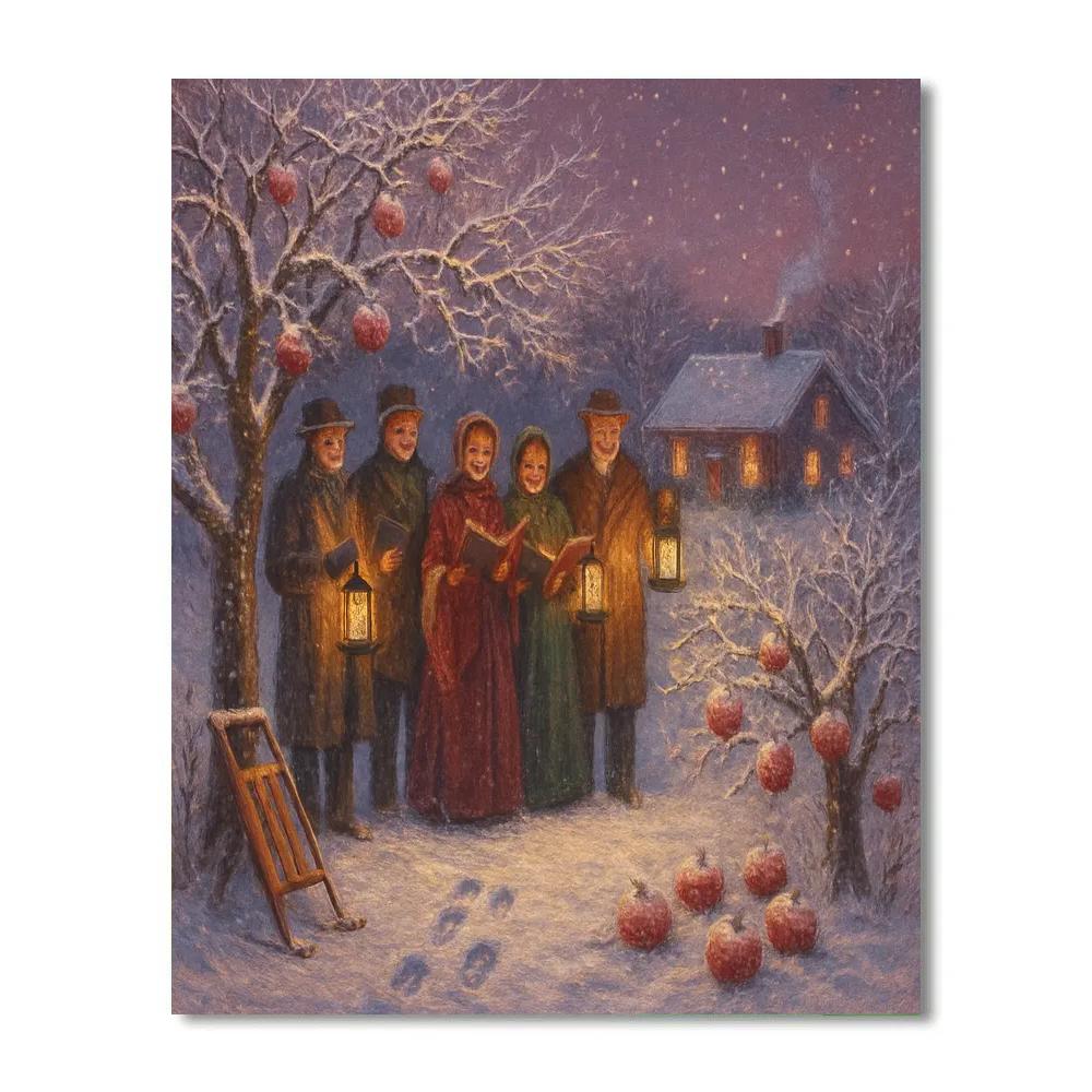 Frosted Orchard Carol Evening painting number kit