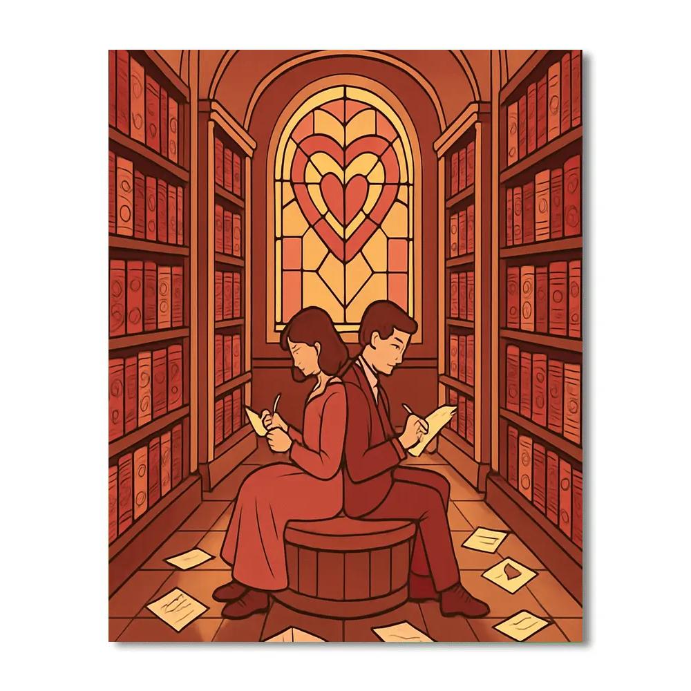Valentines Day Library Of Love Letters Paint by numbers art