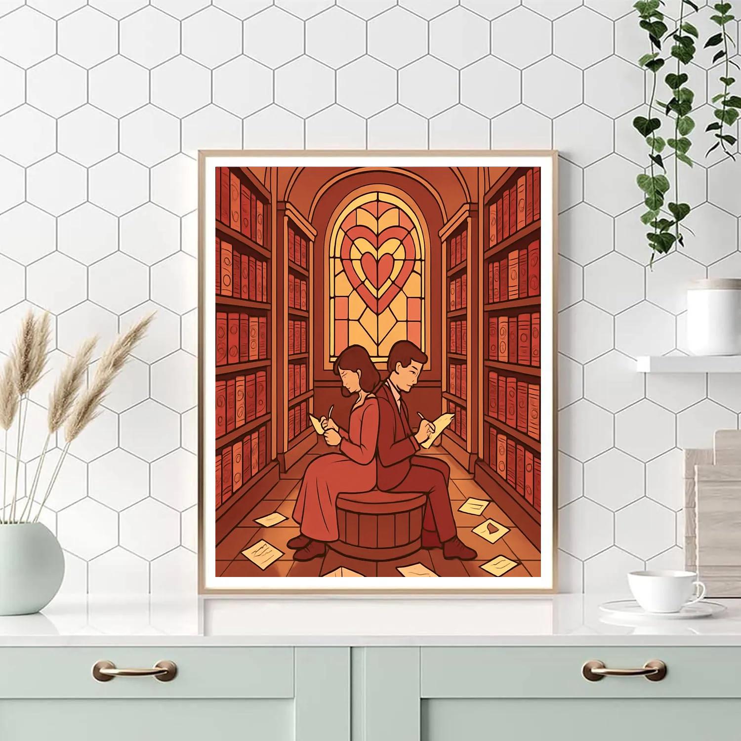 Valentines Day Library Of Love Letters Paint by numbers art