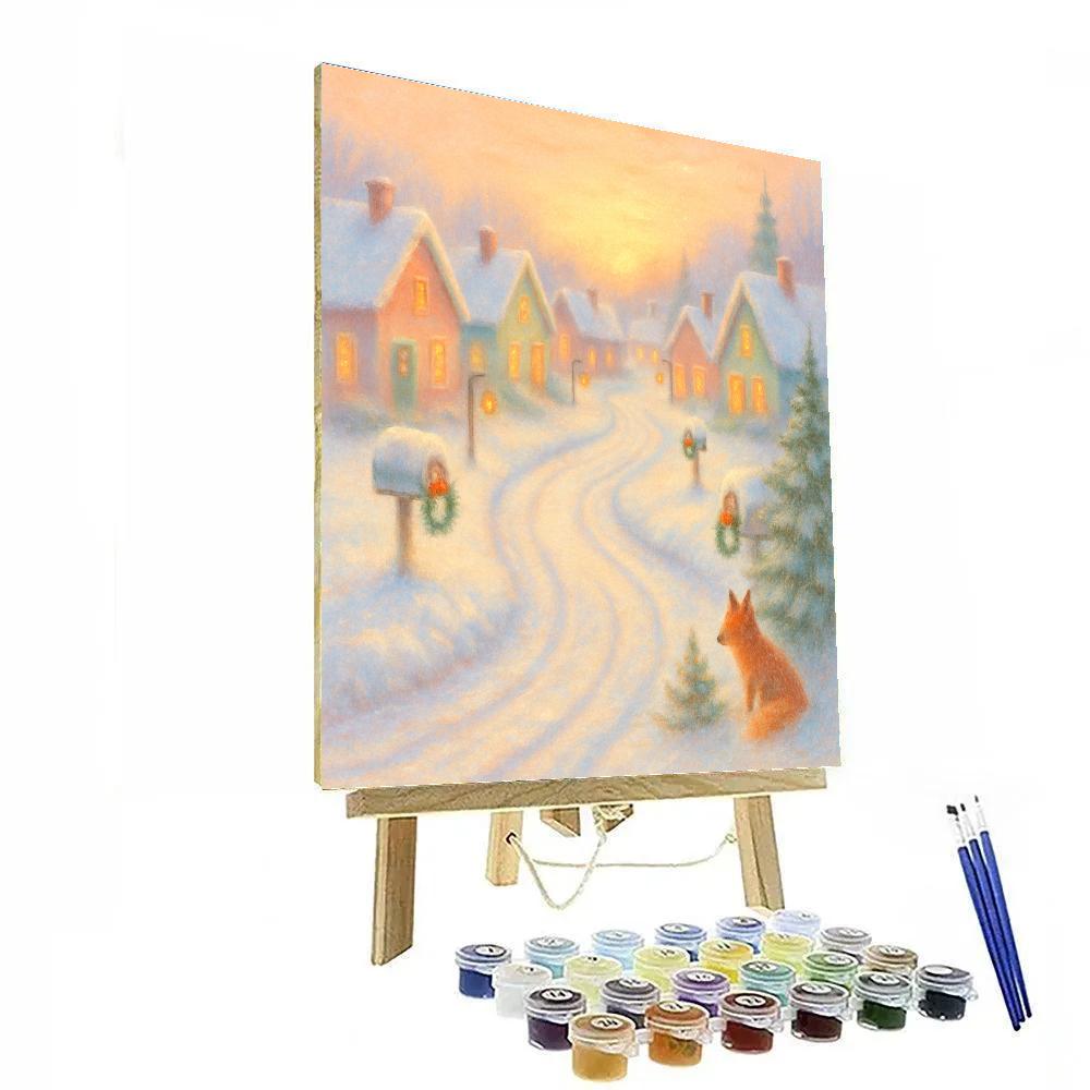 North Pole Post Road Sunrise painting number kit