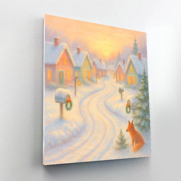 North Pole Post Road Sunrise painting number kit