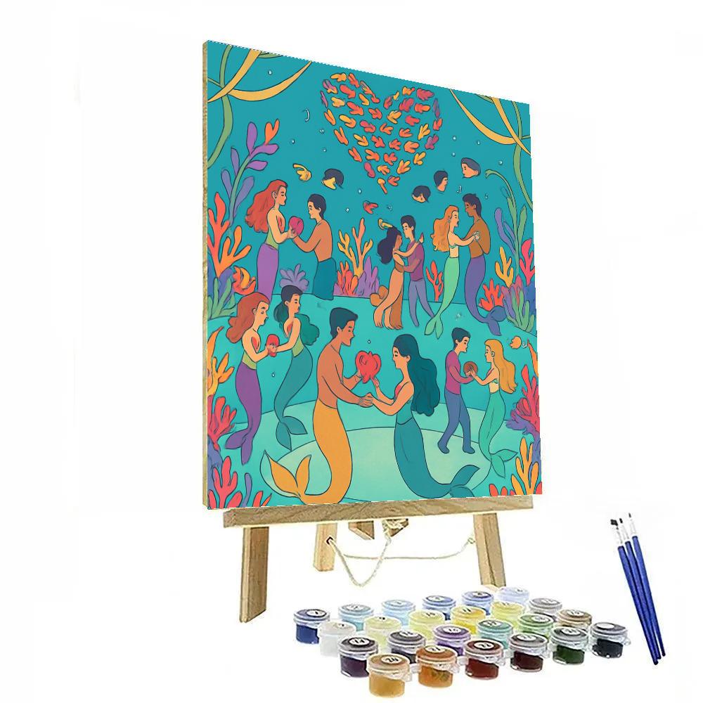 Underwater Coral Ballroom Valentines Day Soiree Painting by numbers kit
