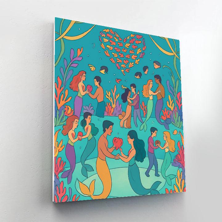 Underwater Coral Ballroom Valentines Day Soiree Painting by numbers kit