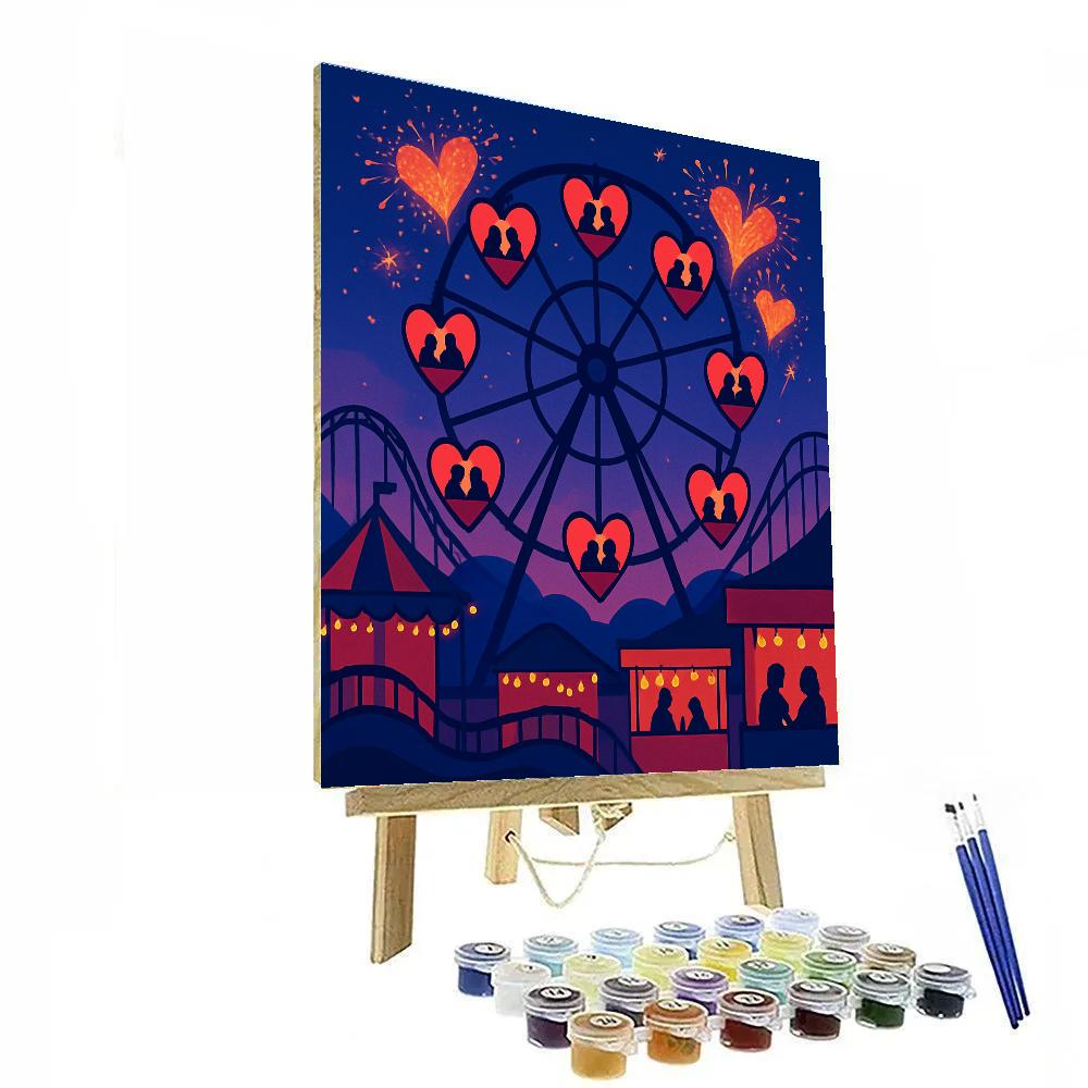 Amusement Park Ferris Wheel Valentines Day Glow Painting by numbers kit