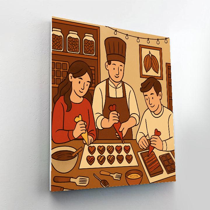 Valentines Day Artisan Chocolate Workshop Evening paint by color