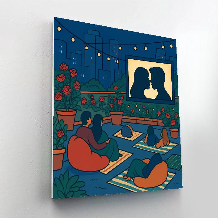 Rooftop Garden Cinema Valentines Day Screening Paint by numbers kits