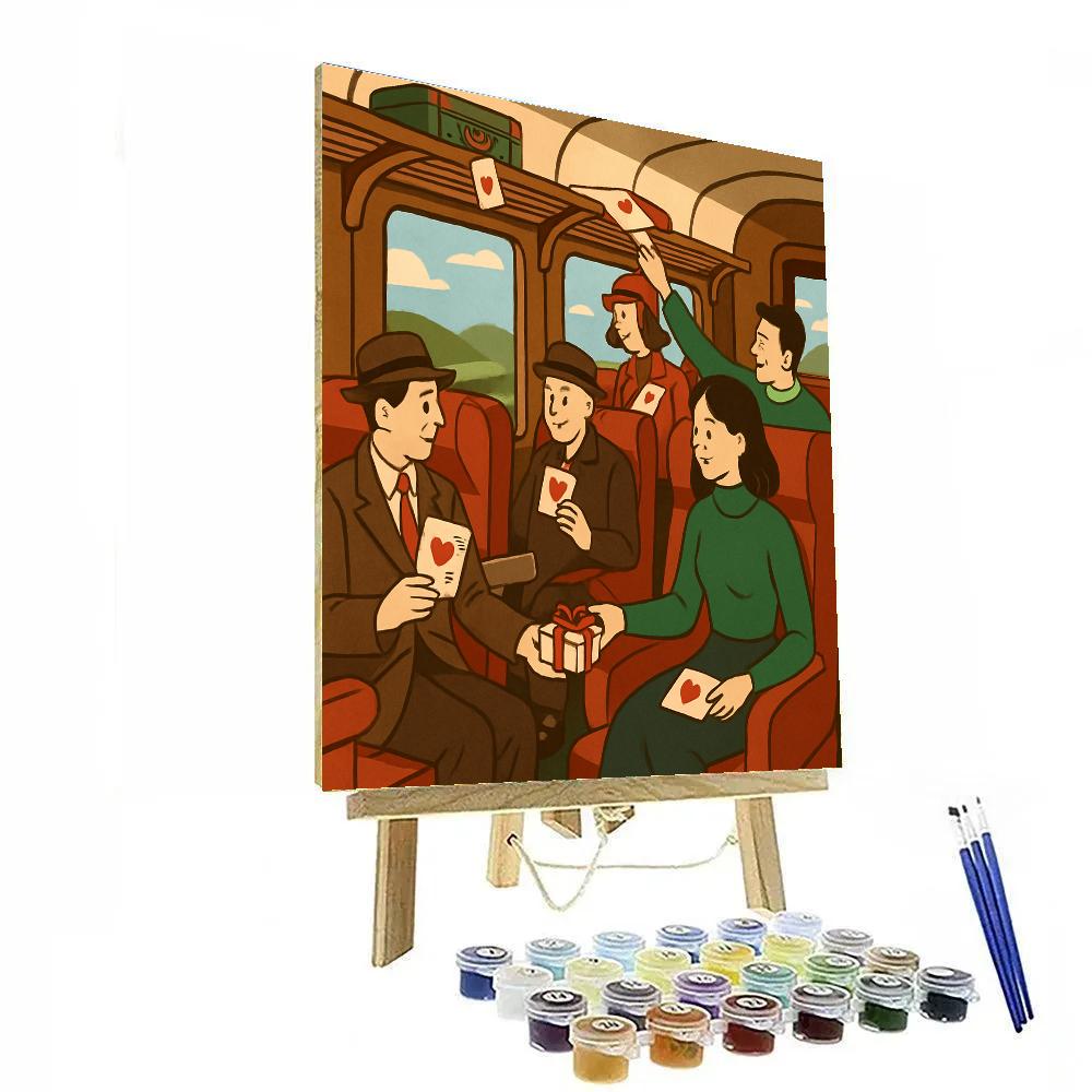 Valentines Day Train Carriage Of Secret Admirers Paint by numbers kits