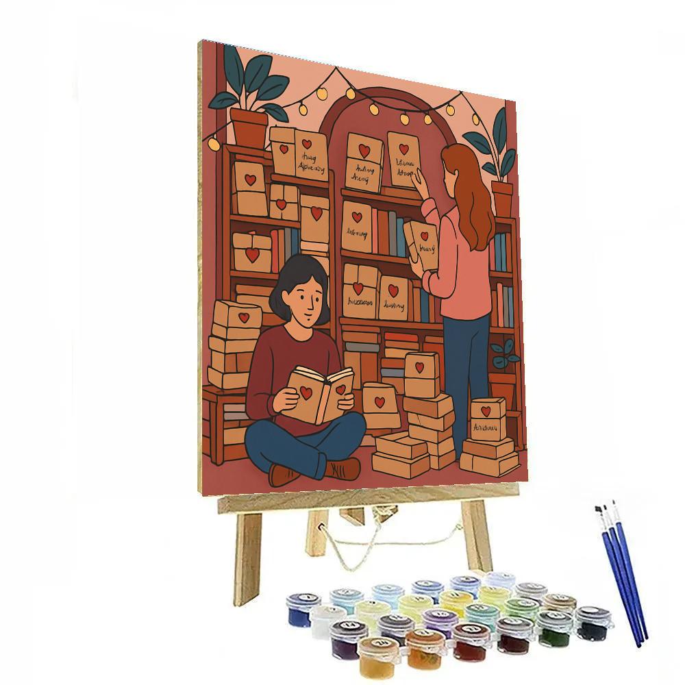 Bookstore Nook Valentines Day Blind Date With A Book Paint by numbers kits