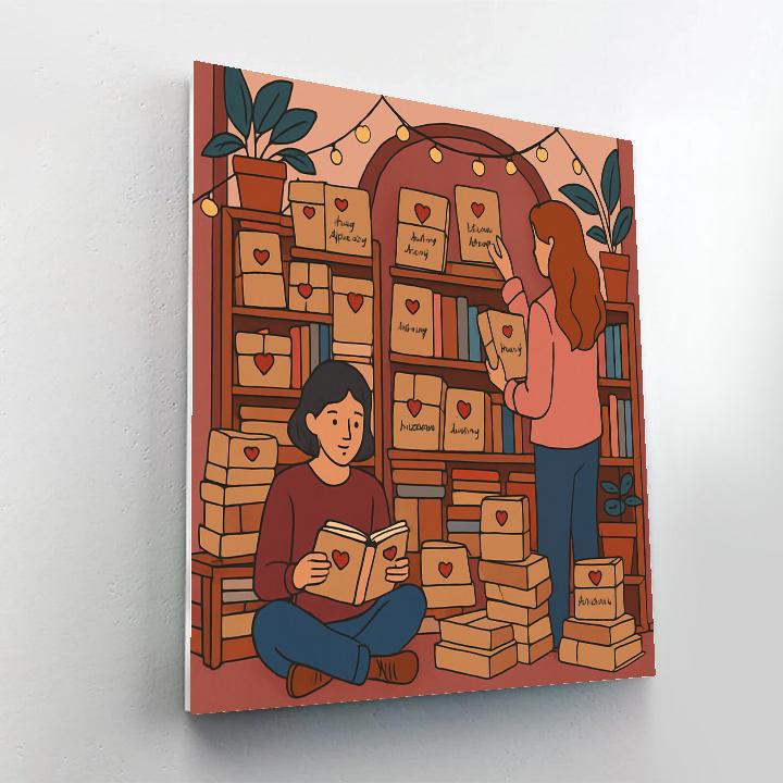 Bookstore Nook Valentines Day Blind Date With A Book Paint by numbers kits