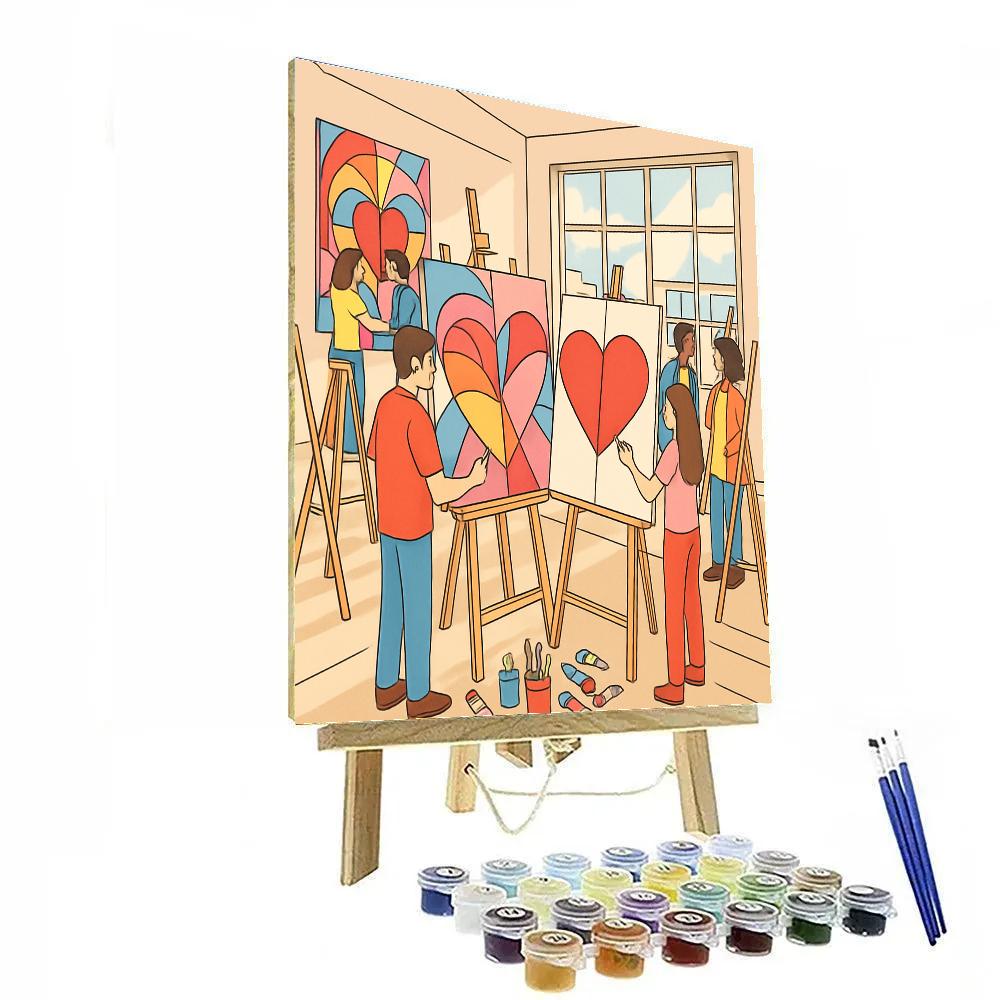 Valentines Day Artist Studio Of Shared Canvases DIY paint by numbers
