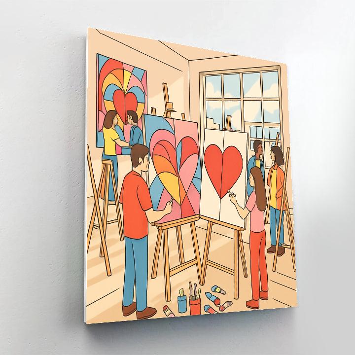 Valentines Day Artist Studio Of Shared Canvases DIY paint by numbers