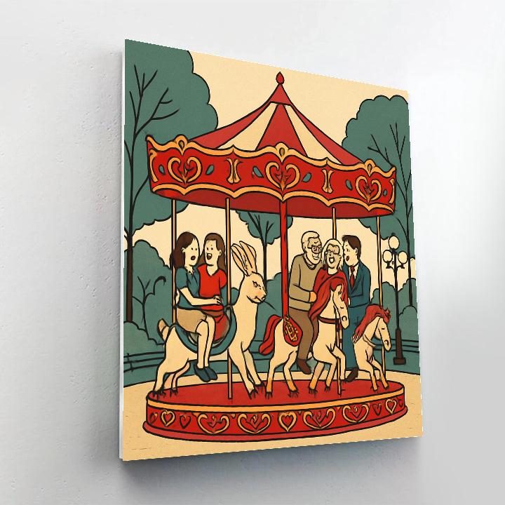 Valentines Day Carousel Of Timeless Couples DIY paint by numbers