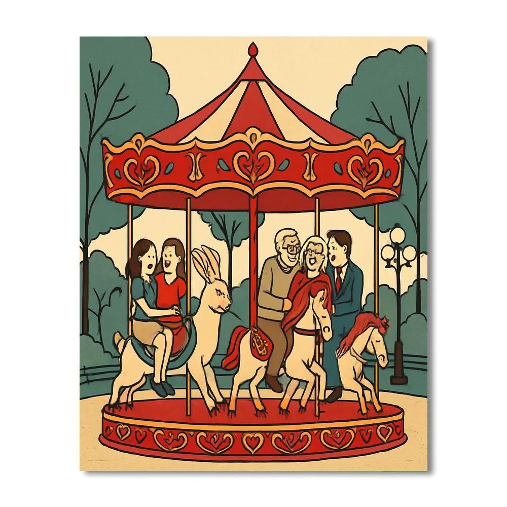 Valentines Day Carousel Of Timeless Couples DIY paint by numbers