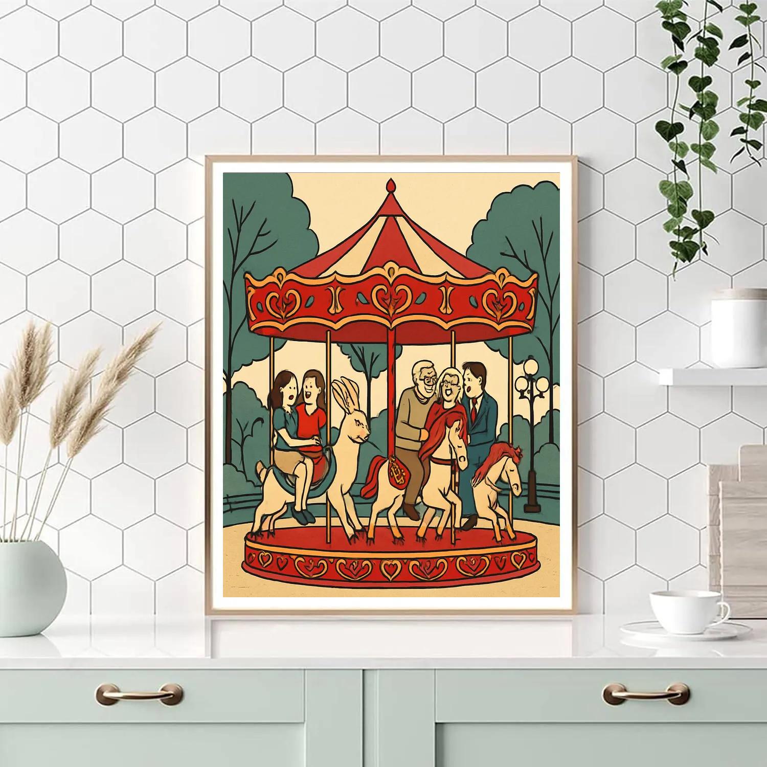 Valentines Day Carousel Of Timeless Couples DIY paint by numbers