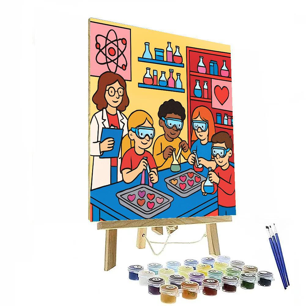 Valentines Day Candy Chemistry Classroom Experiment Number painting