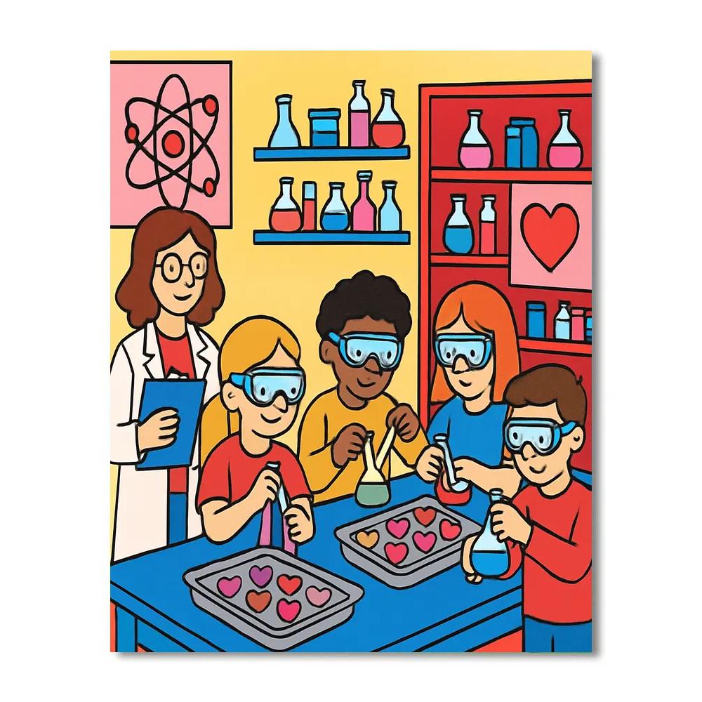 Valentines Day Candy Chemistry Classroom Experiment Number painting