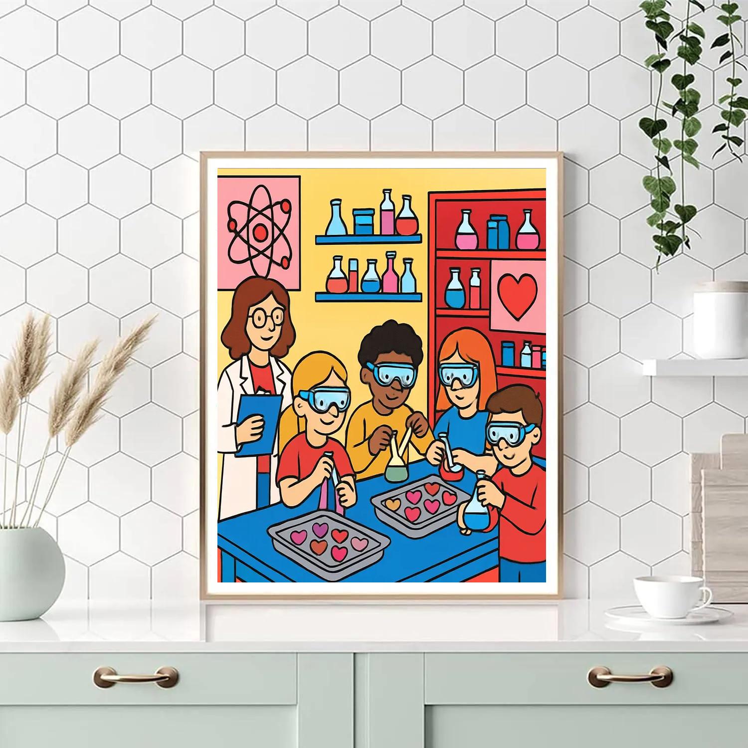 Valentines Day Candy Chemistry Classroom Experiment Number painting