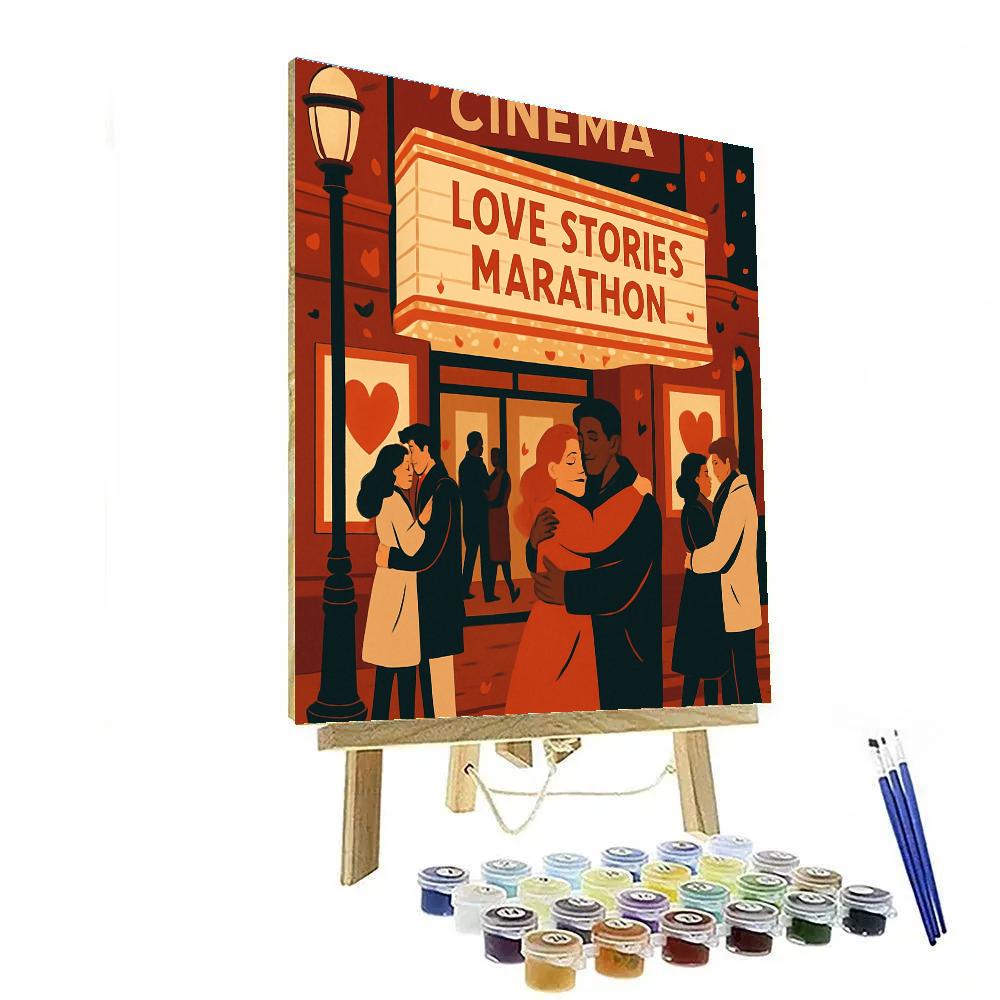 Valentines Day Vintage Cinema Marquee Reunion Painting by numbers kit
