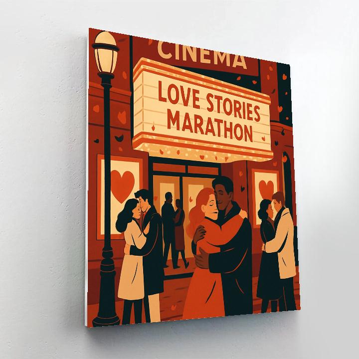 Valentines Day Vintage Cinema Marquee Reunion Painting by numbers kit