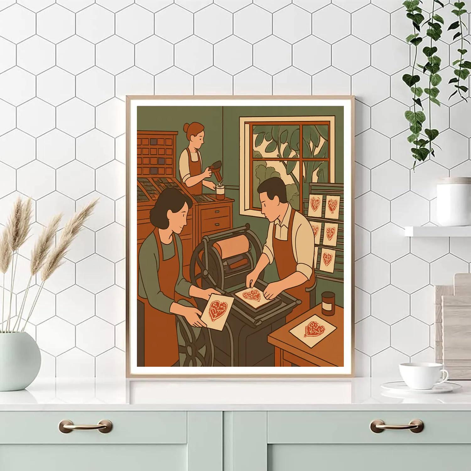 Valentines Day Botanical Letterpress Studio painting number kit