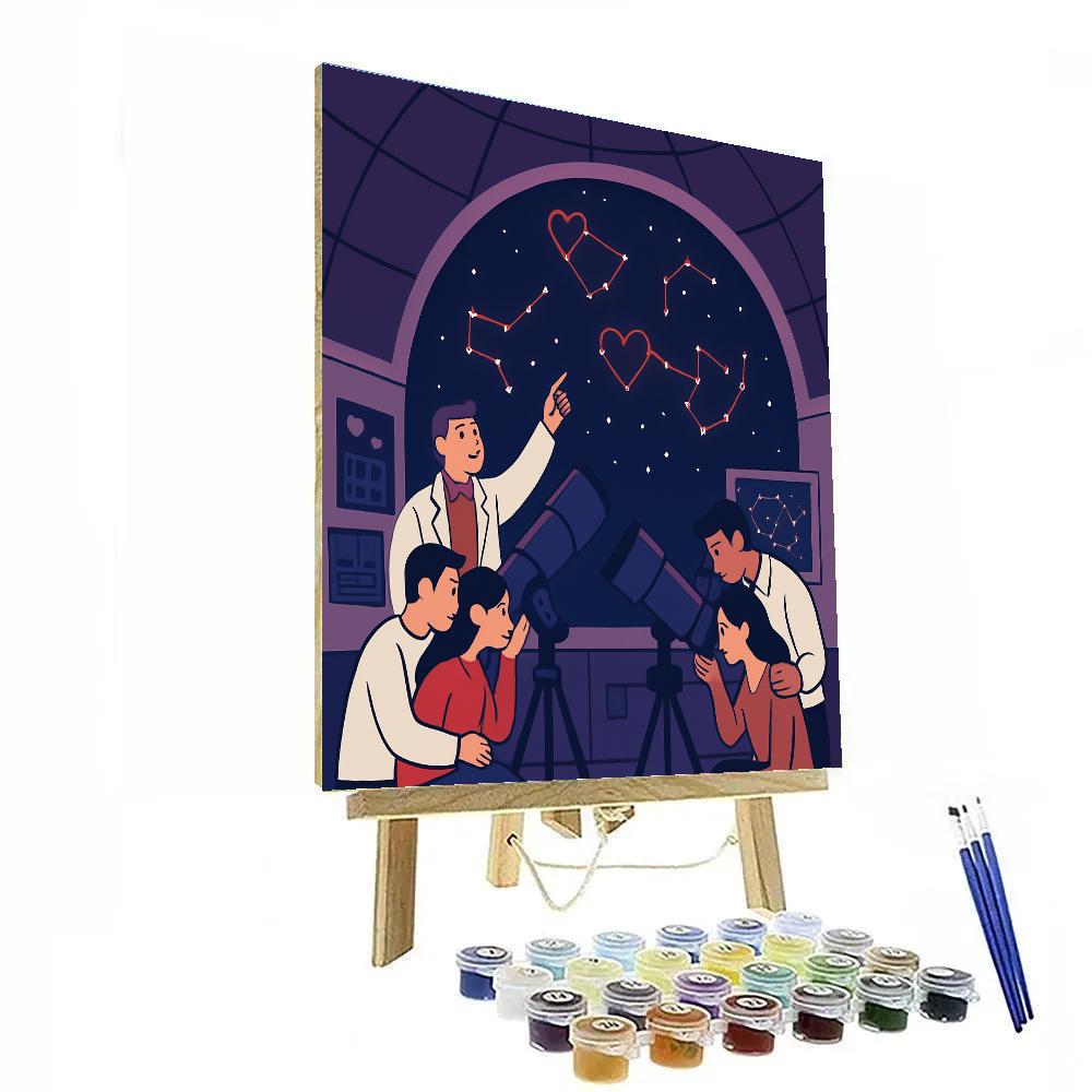 Valentines Day Star Observatory Couples Constellation Tour paint by numbers