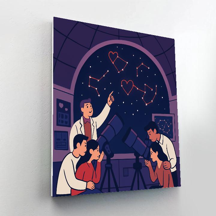 Valentines Day Star Observatory Couples Constellation Tour paint by numbers