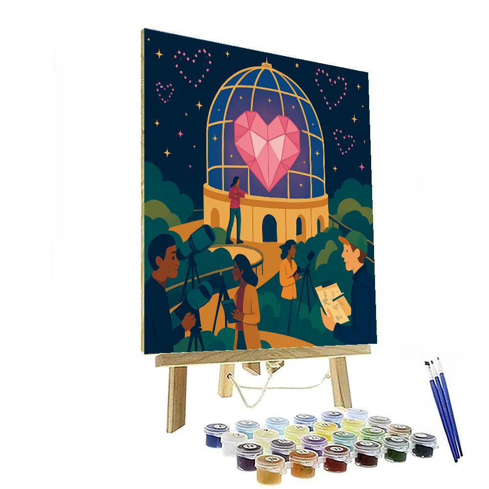 Valentines Day Crystal Heart Observatory paint by color