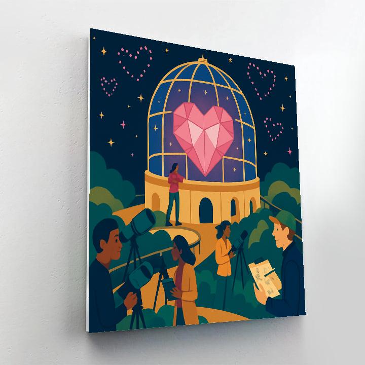 Valentines Day Crystal Heart Observatory paint by color