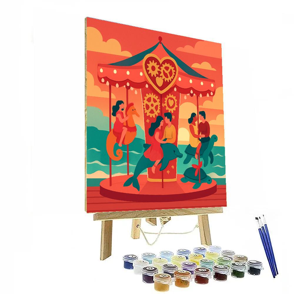 Clockwork Carousel At The Pier Valentines Day paint by number