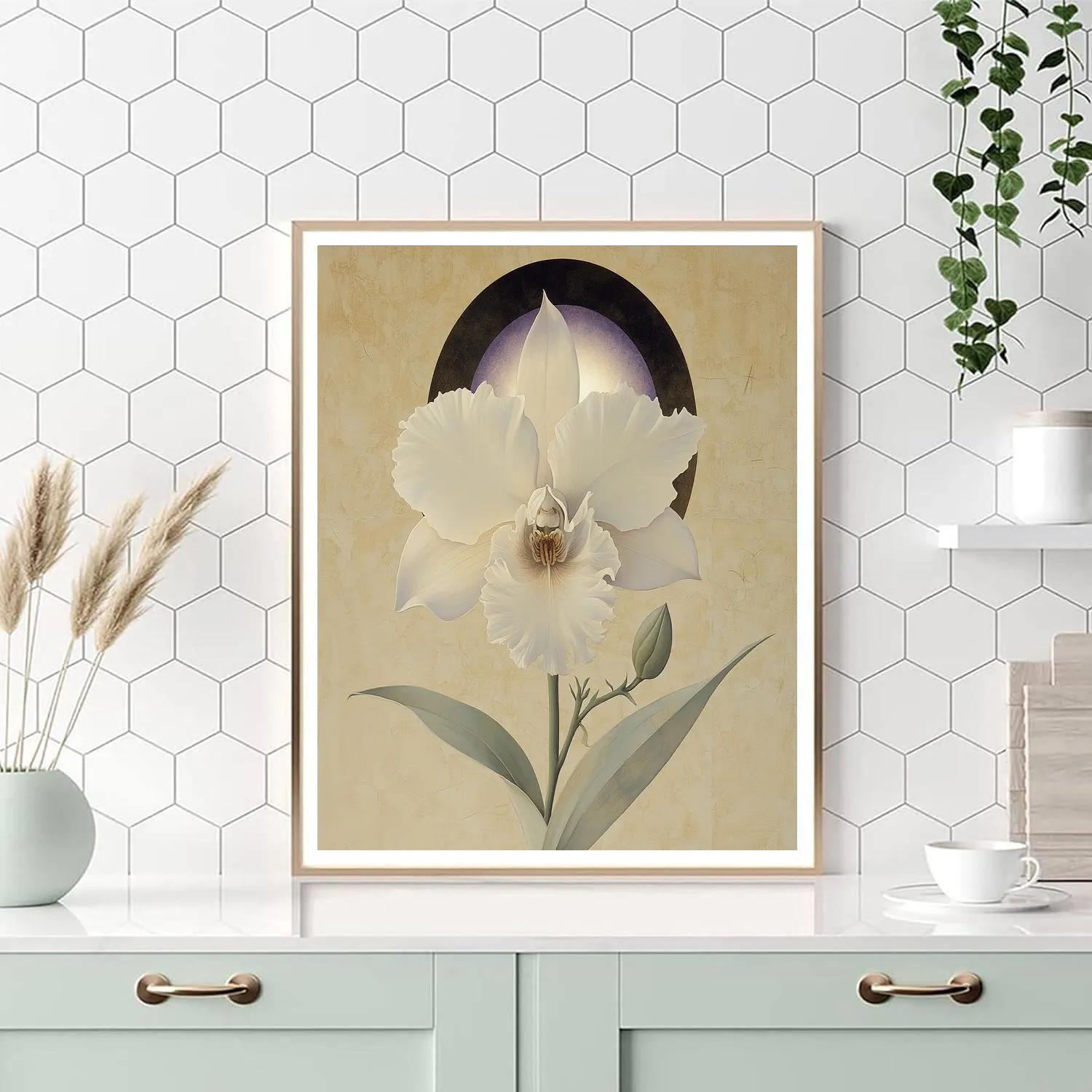 Leonardo Da Vinci Inspired Orchid Eclipse Study painting number kit