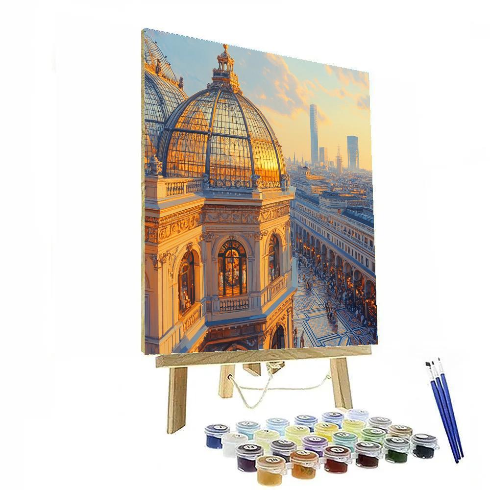 Rooftop View At Galleria Vittorio Emanuele II Milan Italy paint by number