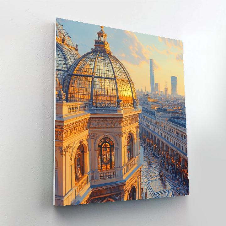 Rooftop View At Galleria Vittorio Emanuele II Milan Italy paint by number