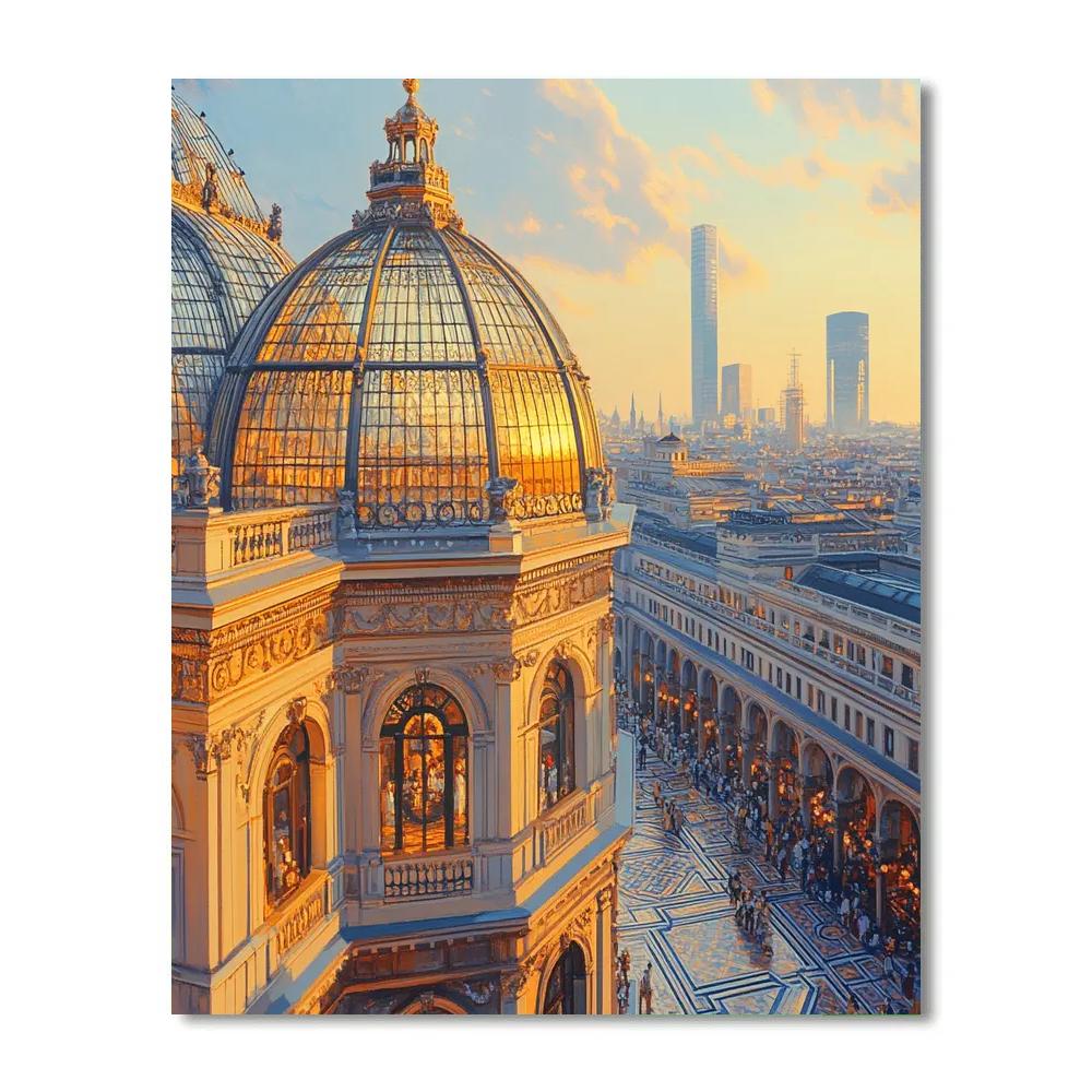 Rooftop View At Galleria Vittorio Emanuele II Milan Italy paint by number