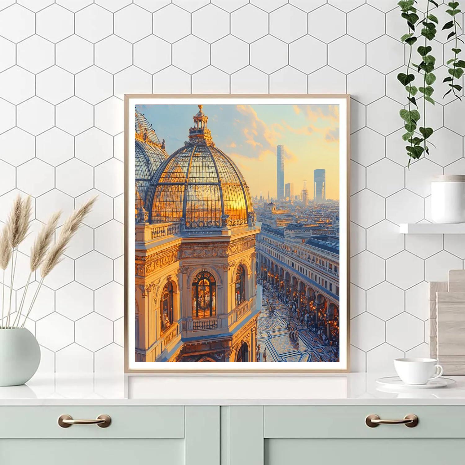 Rooftop View At Galleria Vittorio Emanuele II Milan Italy paint by number