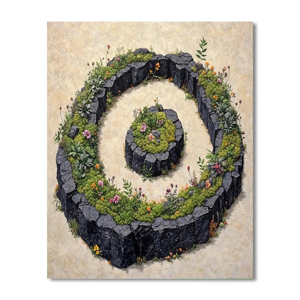 Michelangelo Inspired Basalt Garden Spiral DIY paint by numbers