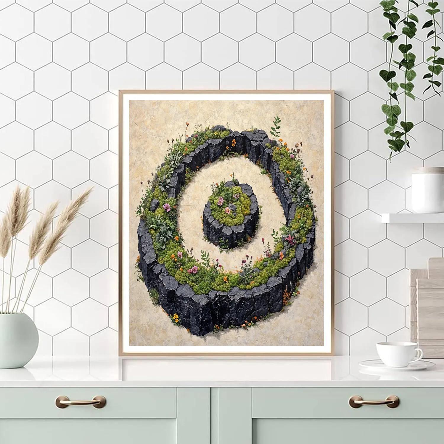 Michelangelo Inspired Basalt Garden Spiral DIY paint by numbers