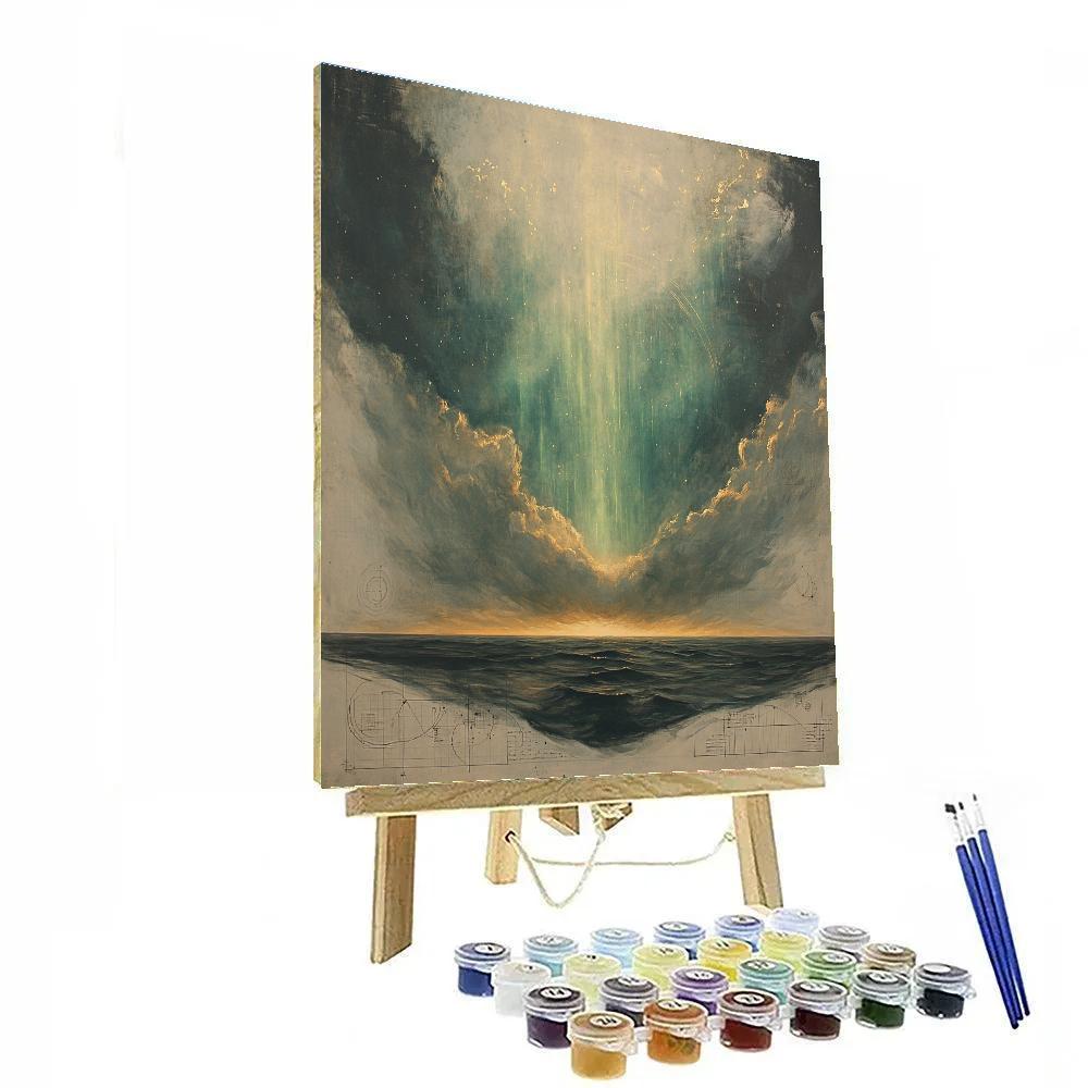 Leonardo Da Vinci Inspired Aurora Cloud Geometry Painting by numbers kit