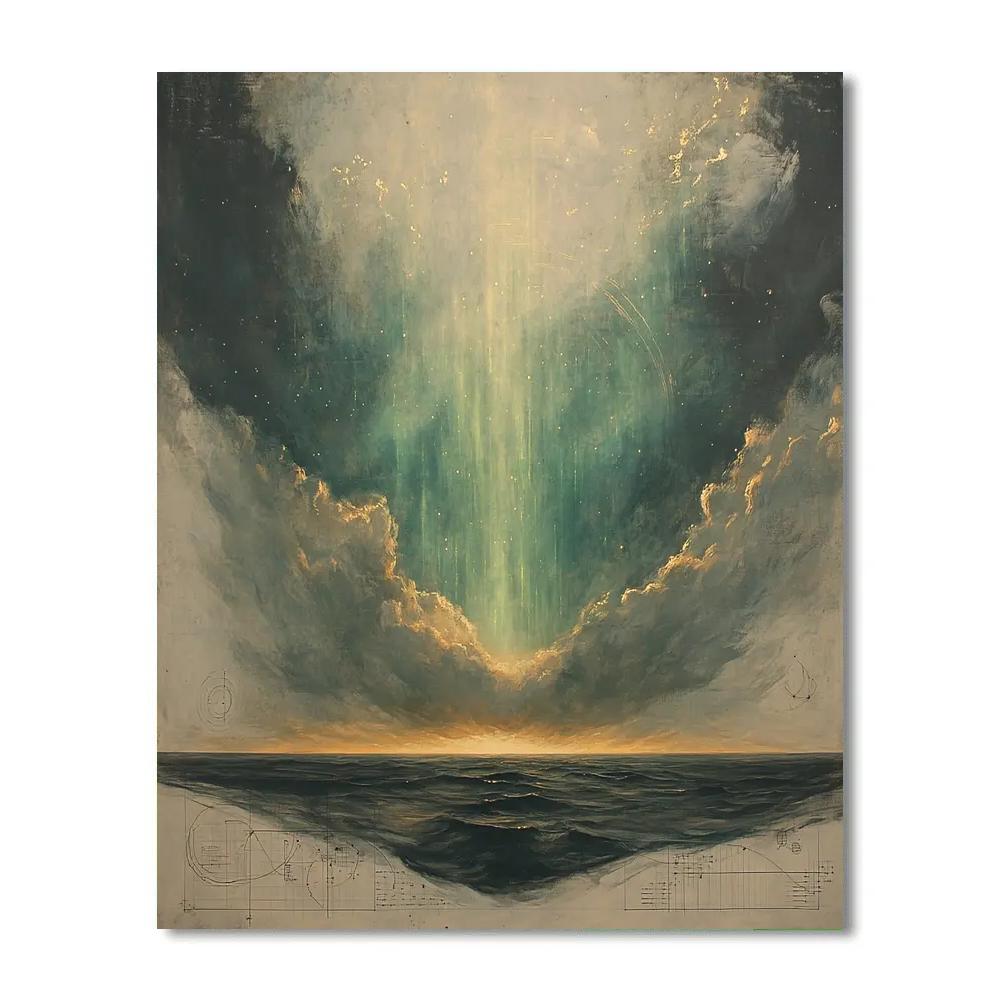 Leonardo Da Vinci Inspired Aurora Cloud Geometry Painting by numbers kit