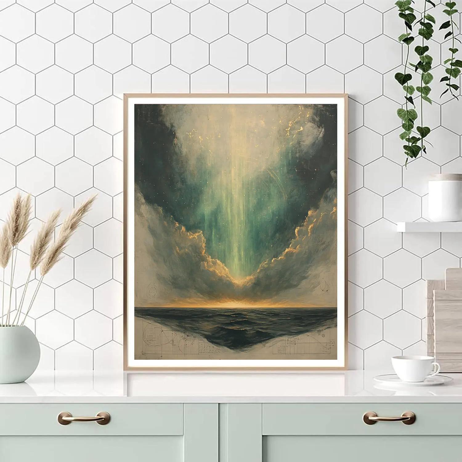Leonardo Da Vinci Inspired Aurora Cloud Geometry Painting by numbers kit