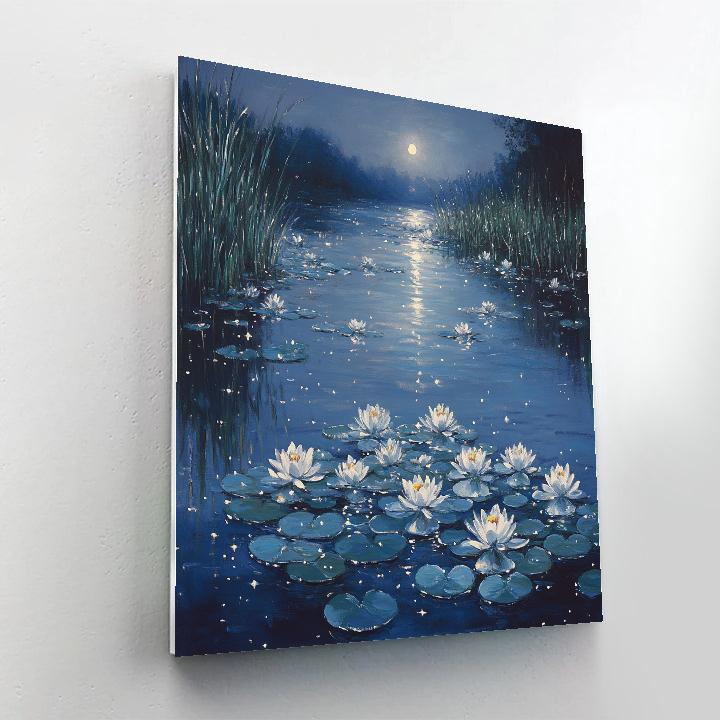 Claude Monet Inspired Water Lilies Under Moonlight Painting by numbers kit