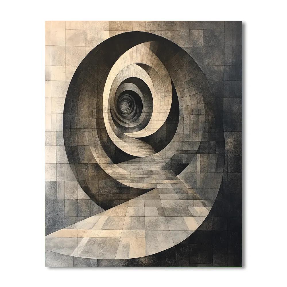 M.C. Escher Inspired Event Horizon Tessellation DIY paint by numbers