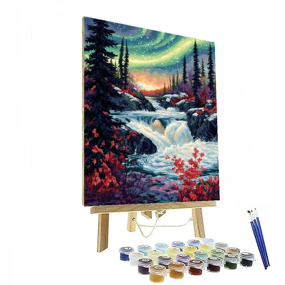 A.Y. Jackson Inspired Aurora Over Shield Rapids Painting by numbers kit