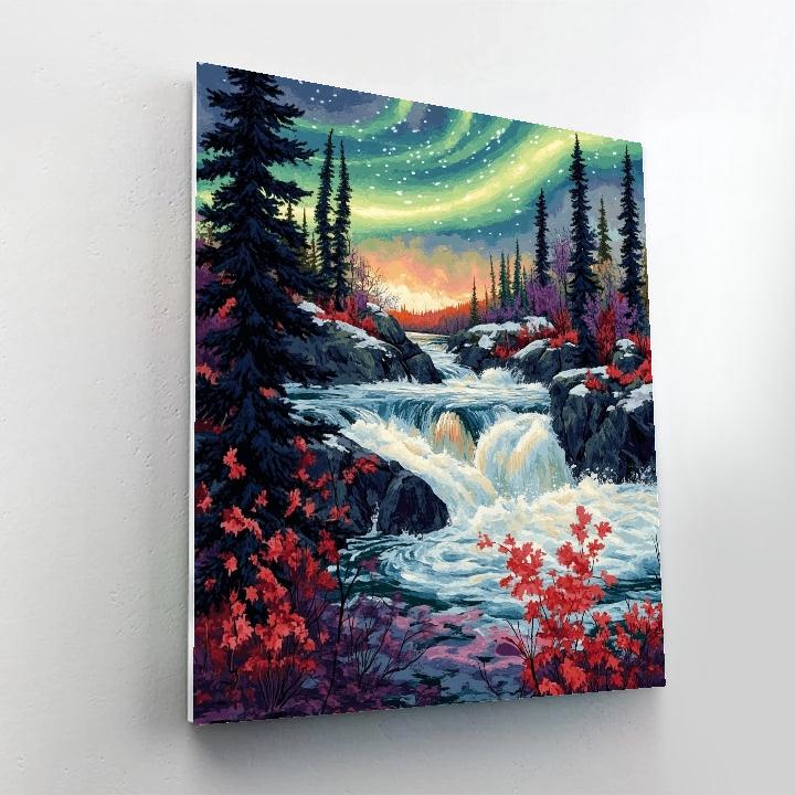 A.Y. Jackson Inspired Aurora Over Shield Rapids Painting by numbers kit