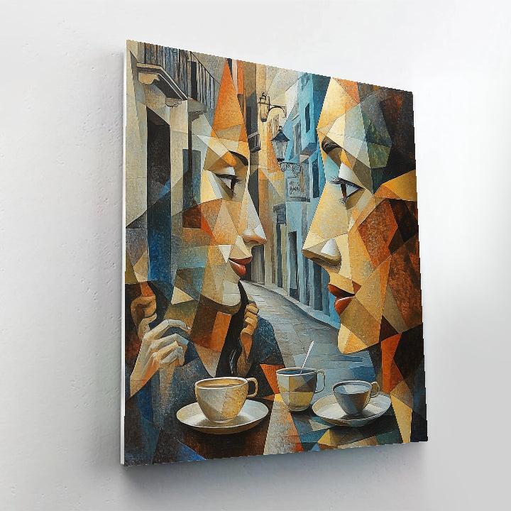 Pablo Picasso Inspired Cubist Street Cafe Friends painting number kit